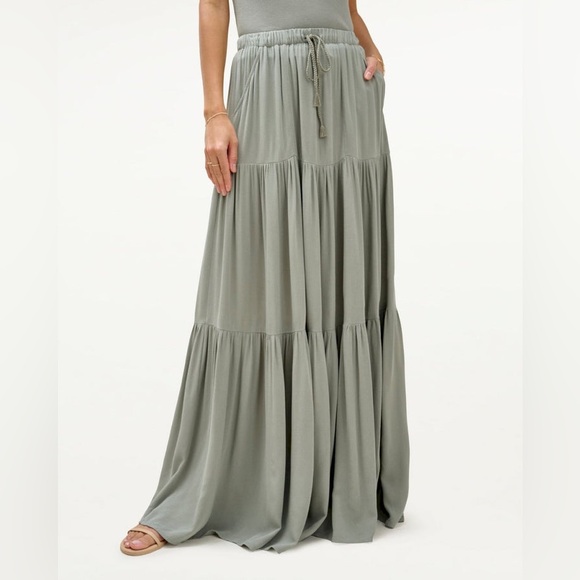 Mary Lawless Lee x Splendid Pull On Maxi Skirt Size XS/S EUC Green. L16 - Picture 7 of 11